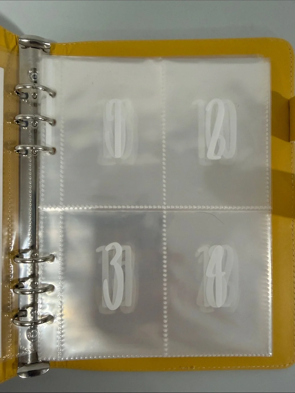 Faux Leather Gold White 100 Envelope Savings Challenge